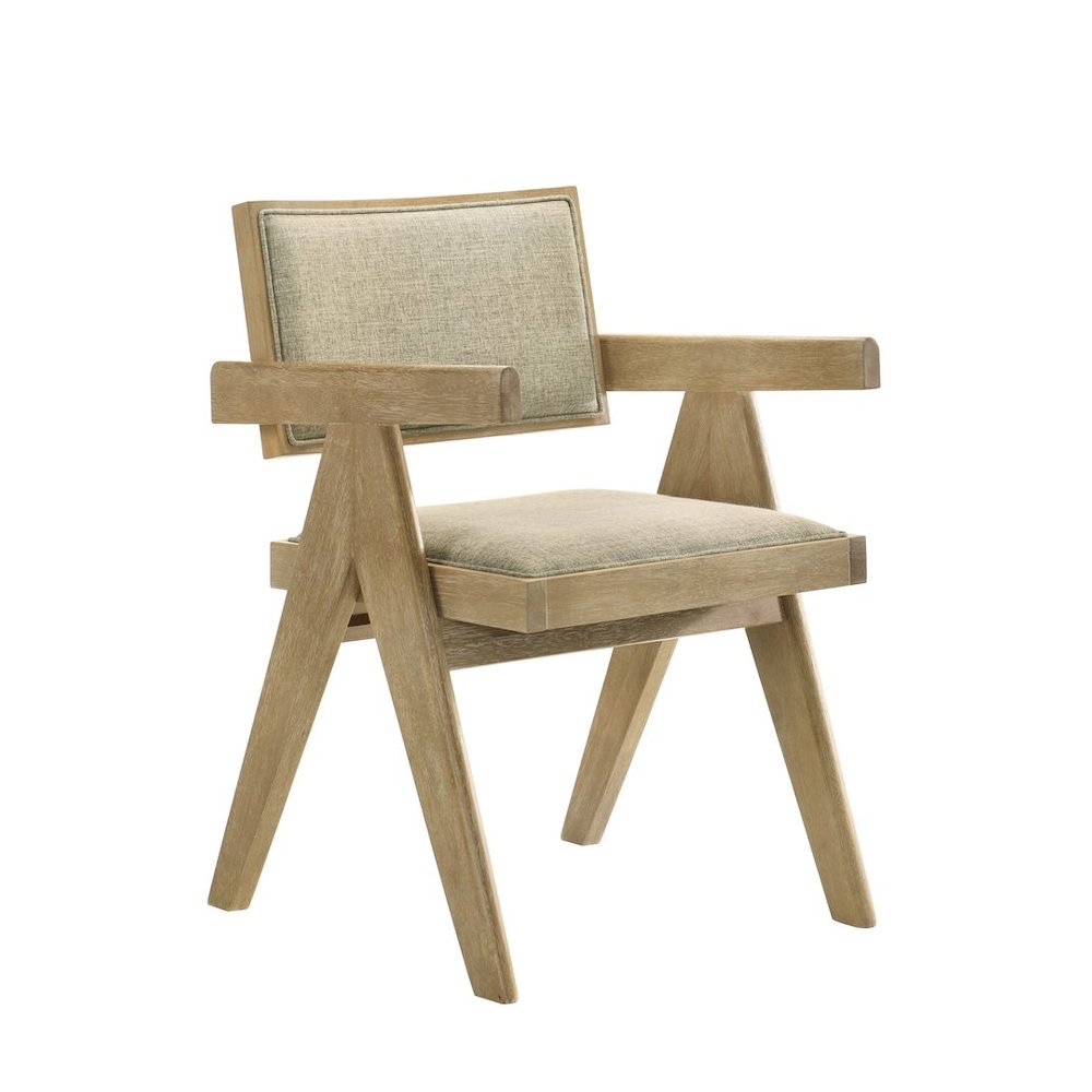 Malibu Transitional Upholstered Dining Chairs, Set of 2, Kepler Driftwood. Picture 2