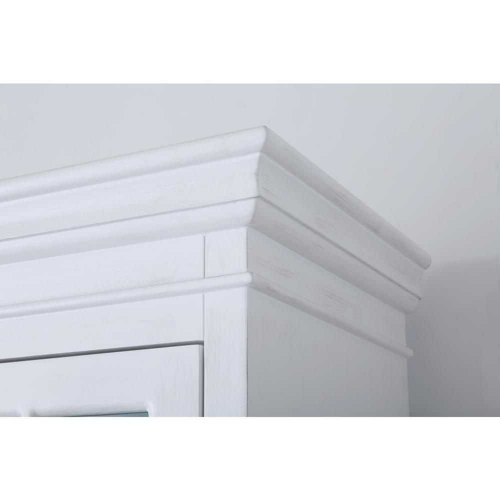 Polich Antique White Wood Storage Curio Cabinet. Picture 4