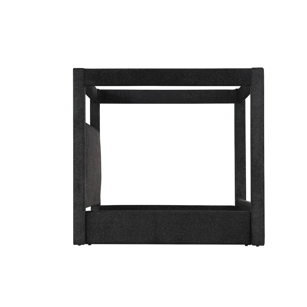 Borealis Canopy Bed Frame with Starry Upholstery, Eastern King, Black. Picture 3