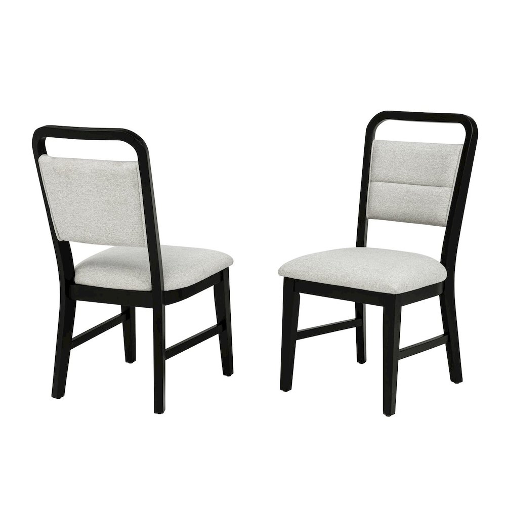 Timaro Transitional Upholstered Dining Chairs, Set of 2, Black/Grey. Picture 1