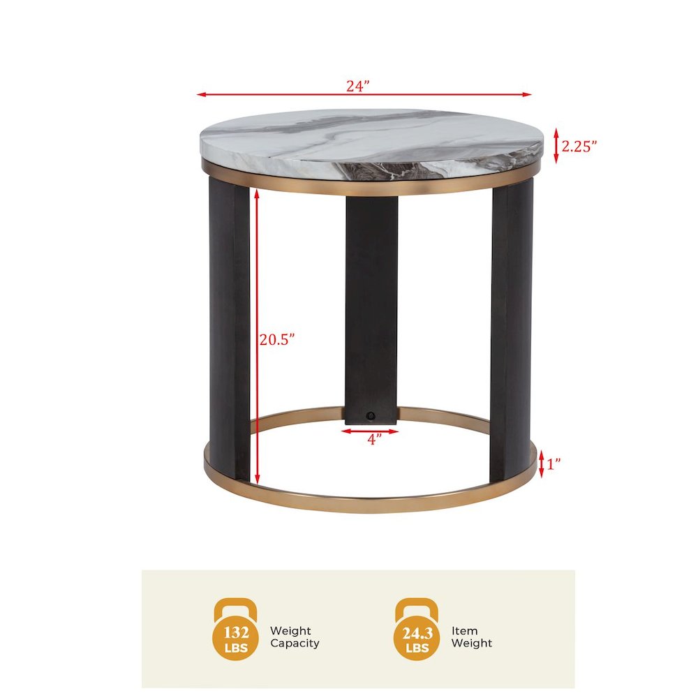 Tvano End Table , Icelandic Ivory. Picture 4