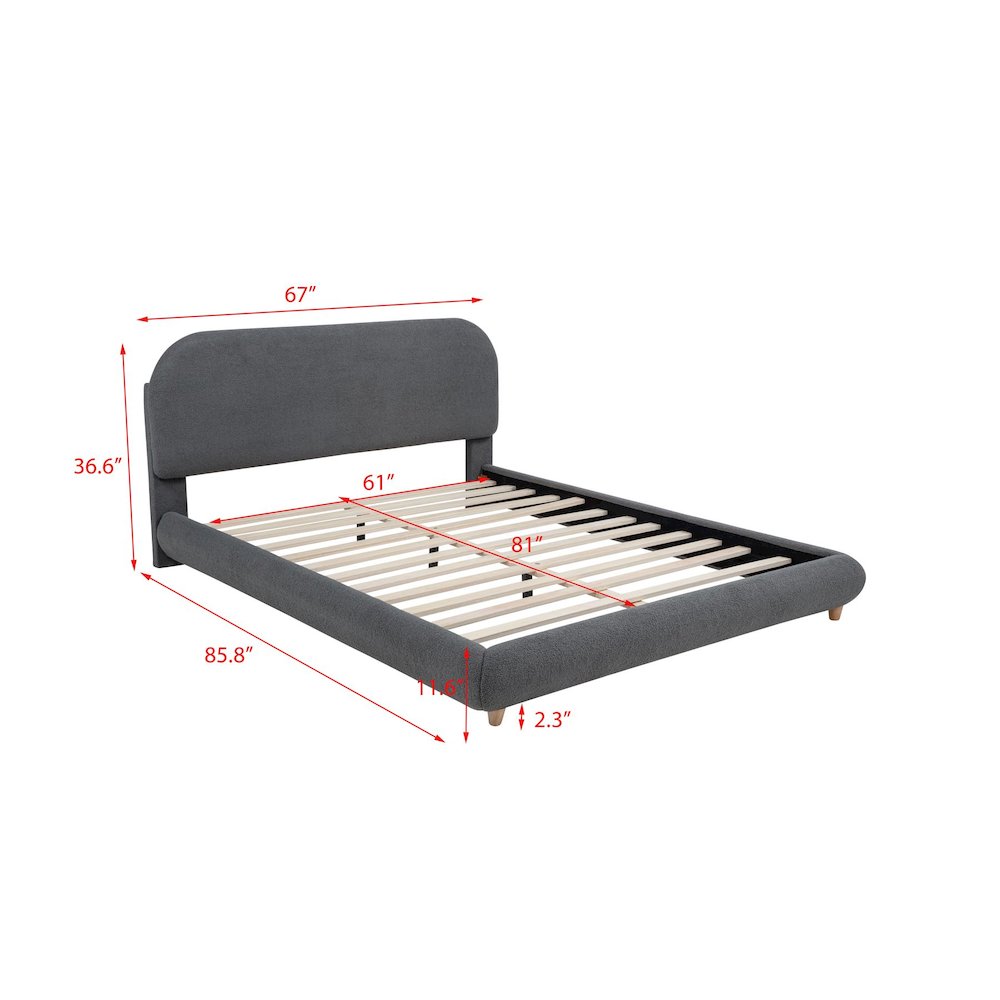 Cteris Queen Fleece Bed, Gray. Picture 8