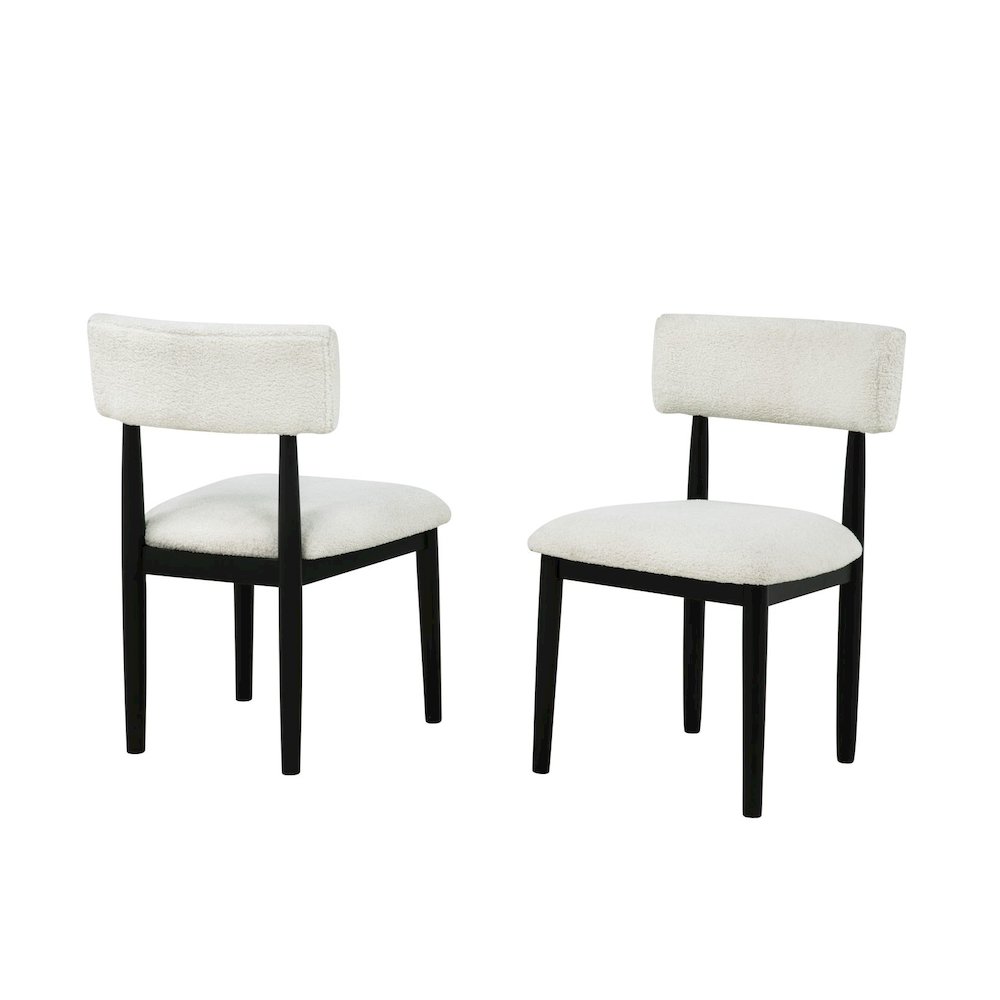 Yvetta Mid Century Modern Dining Chairs, Set of 2, White/Black. Picture 1