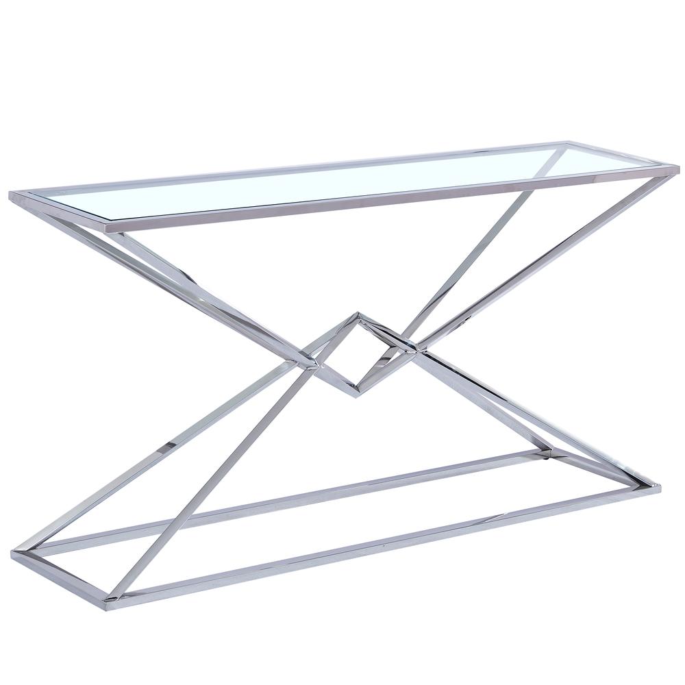 Emerson Silver Glass Console Table. Picture 1