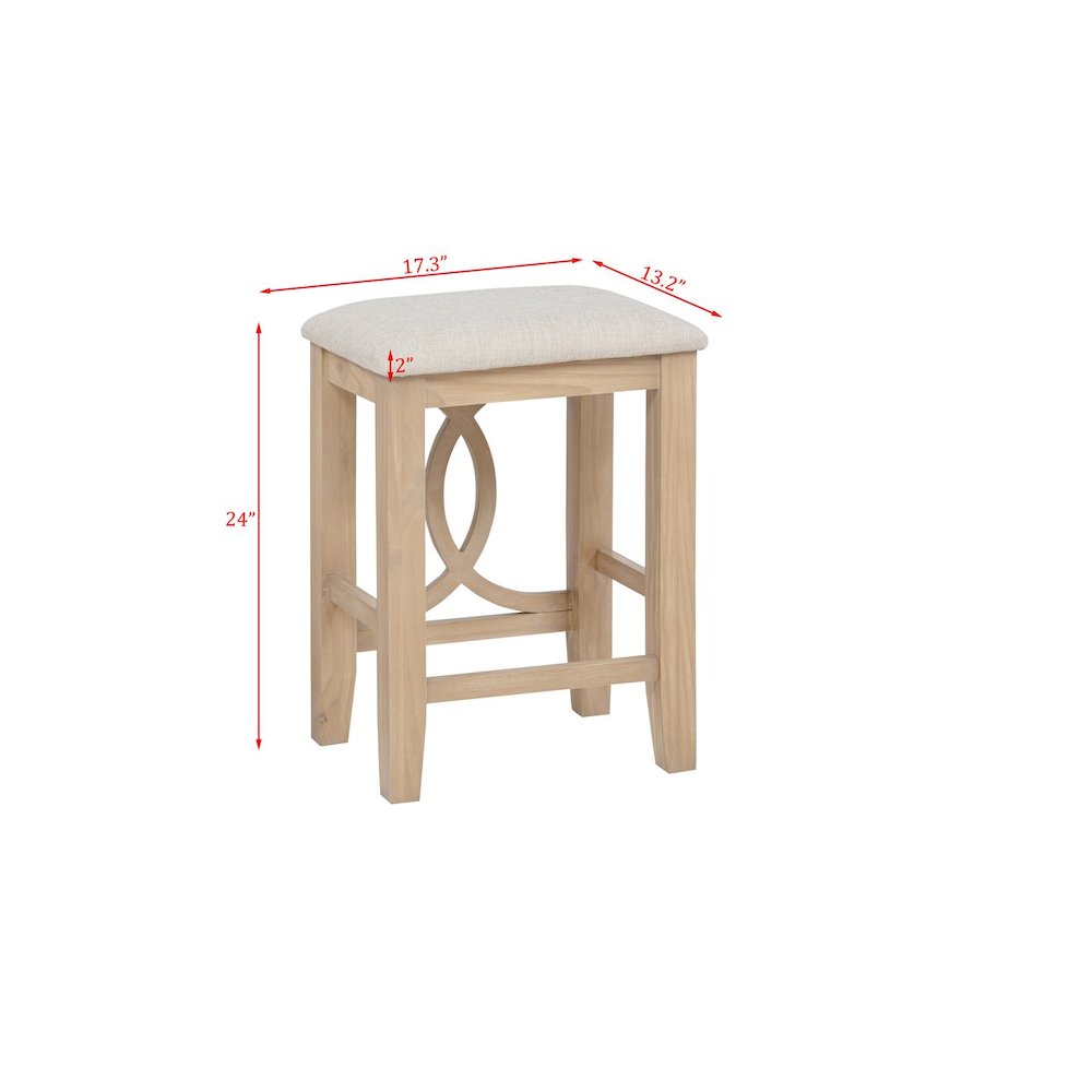 Dappelle 3-Piece Pub Dining Set with USB-A & USB-C Ports in 1 Box, Natural. Picture 6
