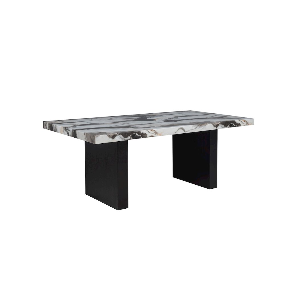 Sheridan Rectangle Charcoal Lava Top Dining Table, Black. Picture 1