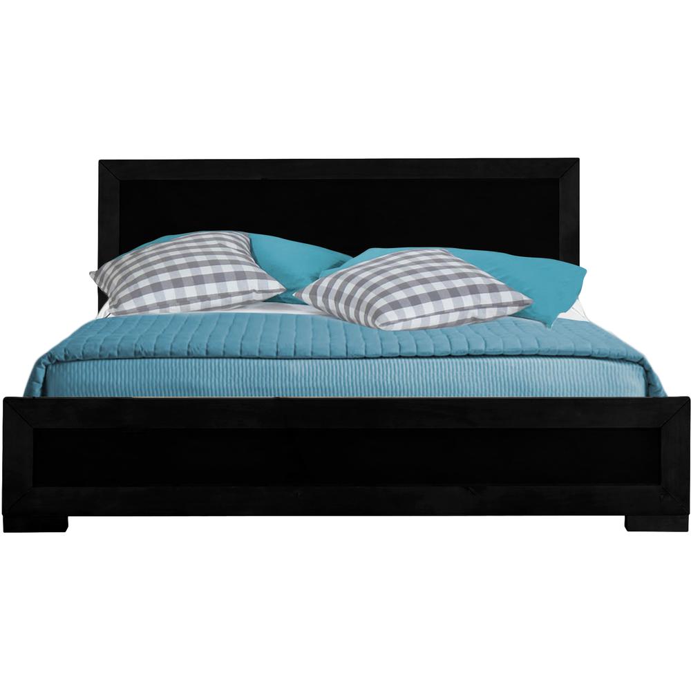 Oxford Platform Bed, Black, Queen/ Black. Picture 1