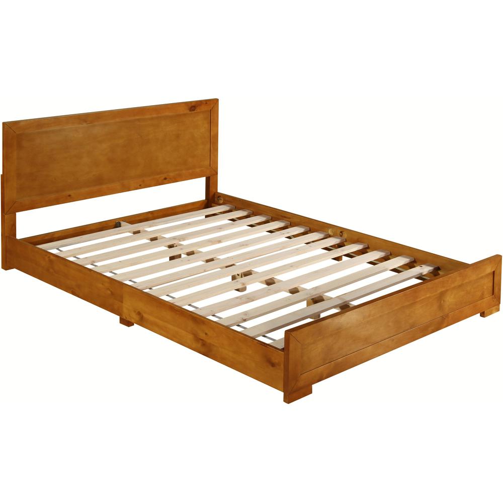 Oxford Platform Bed, Oak, Queen/ Oak. Picture 2