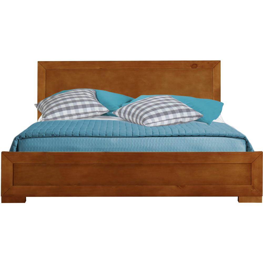 Oxford Platform Bed, Oak, Queen/ Oak. Picture 1