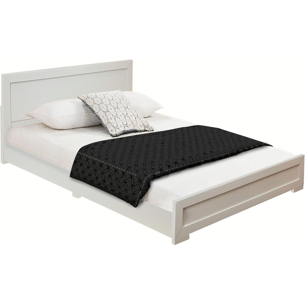Trent Wooden Platform Bed in White, Queen/ White. Picture 2