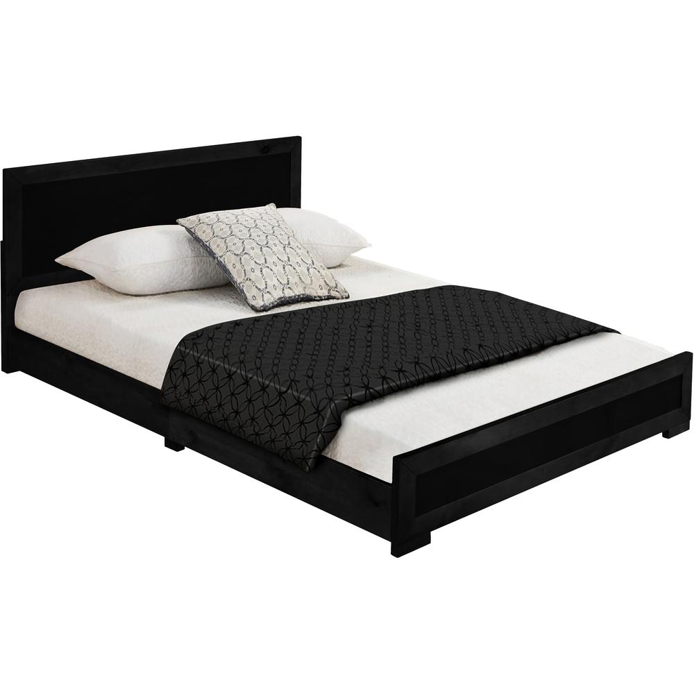Trent Wooden Platform Bed in Black, Queen/ Black. Picture 2