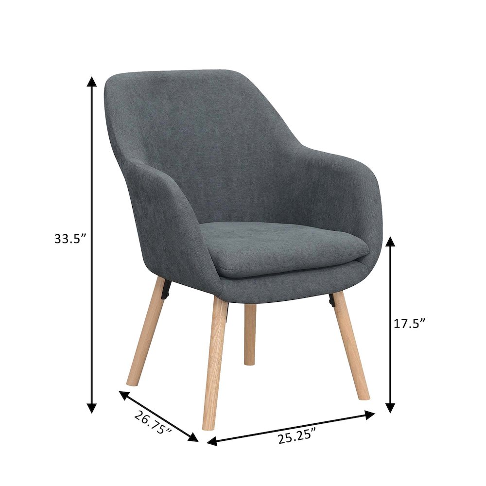 Charlotte Accent Chair, Slate Gray Linen. Picture 5