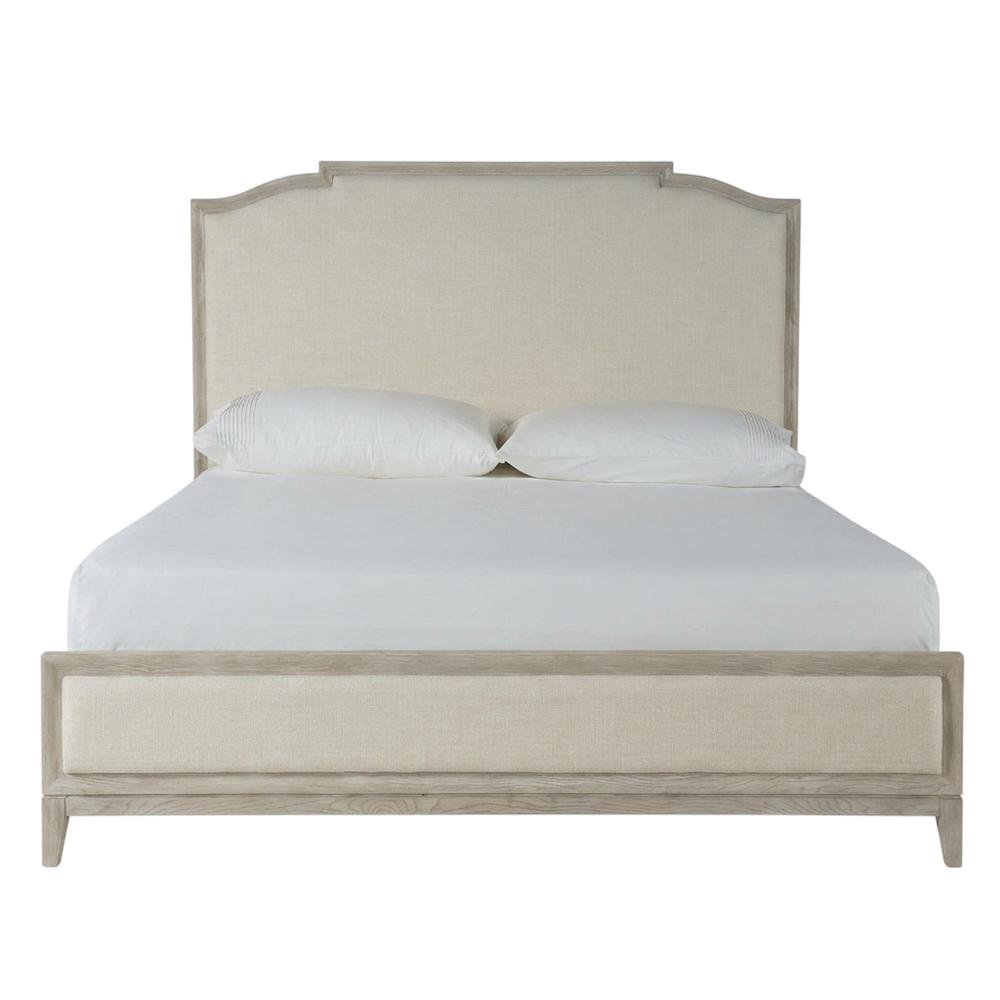 King-sized Panel Bed in Rolling Fog Gray with Distressed Finish. Picture 4