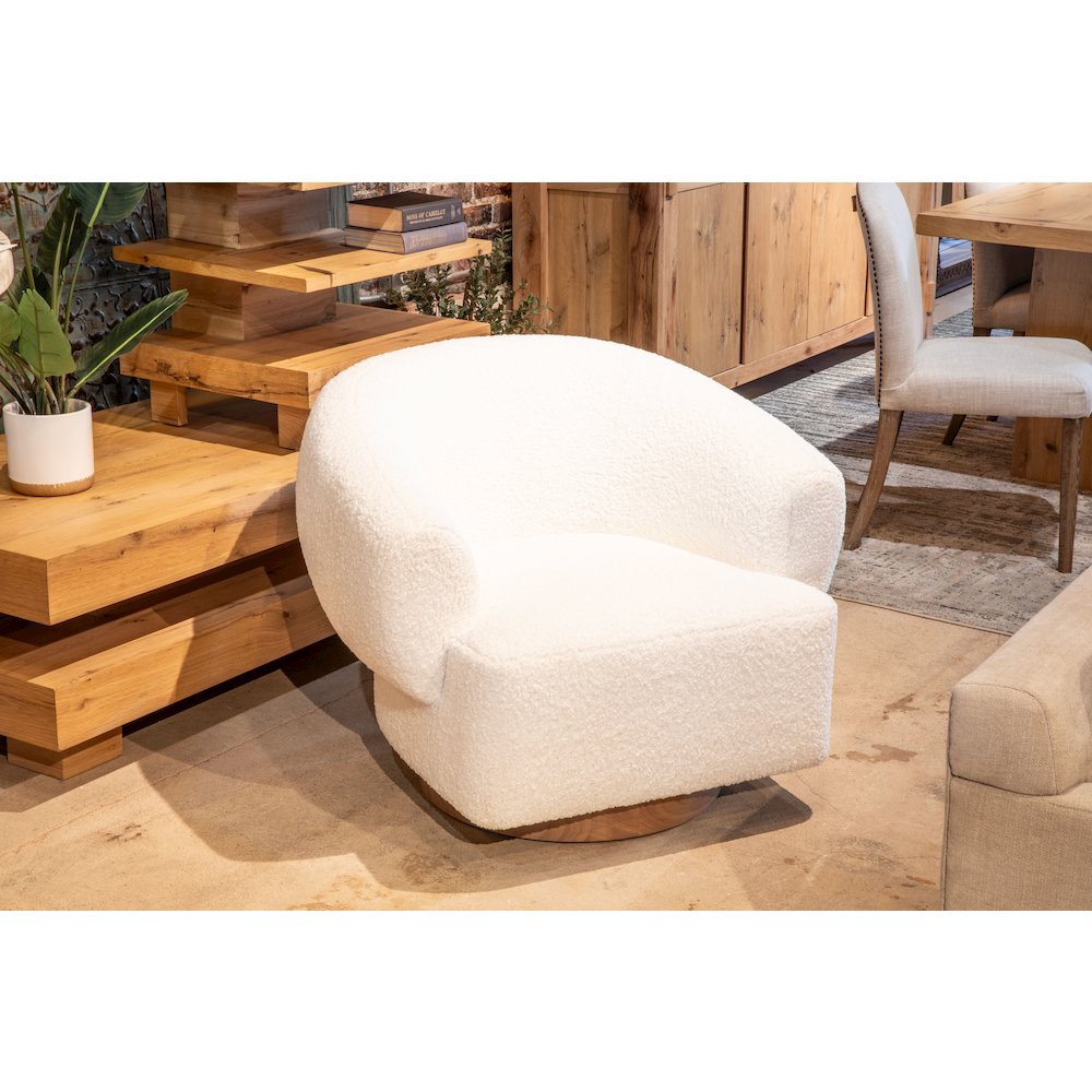 Florence Accent Chair in Cream Boucle Fabric. Picture 1