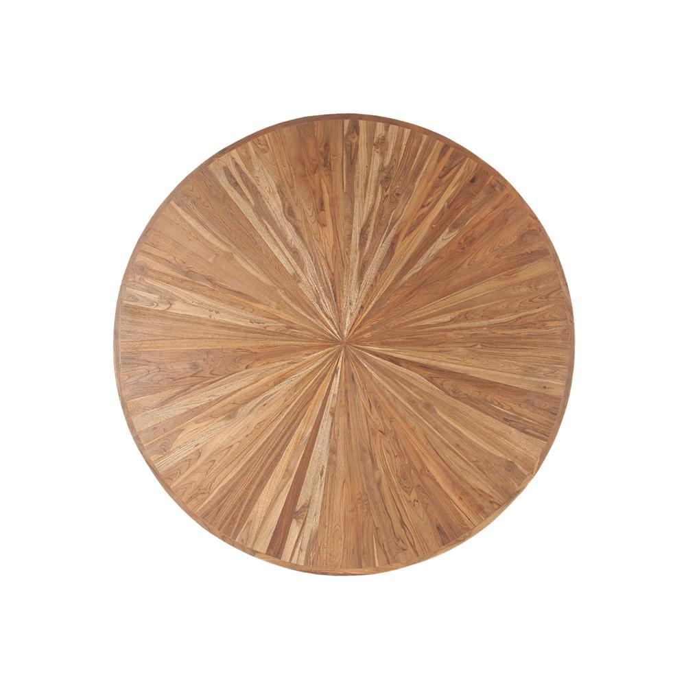 Rustic Revival Natural Teak Wood with Black Marble Pedestal. Picture 3