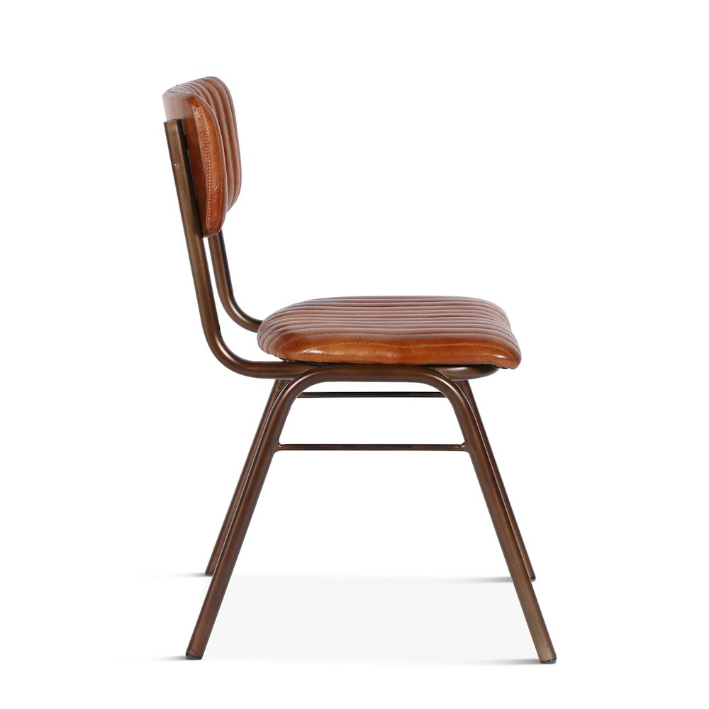 Hudson Dining Chair in Ribbed Leather. Picture 8