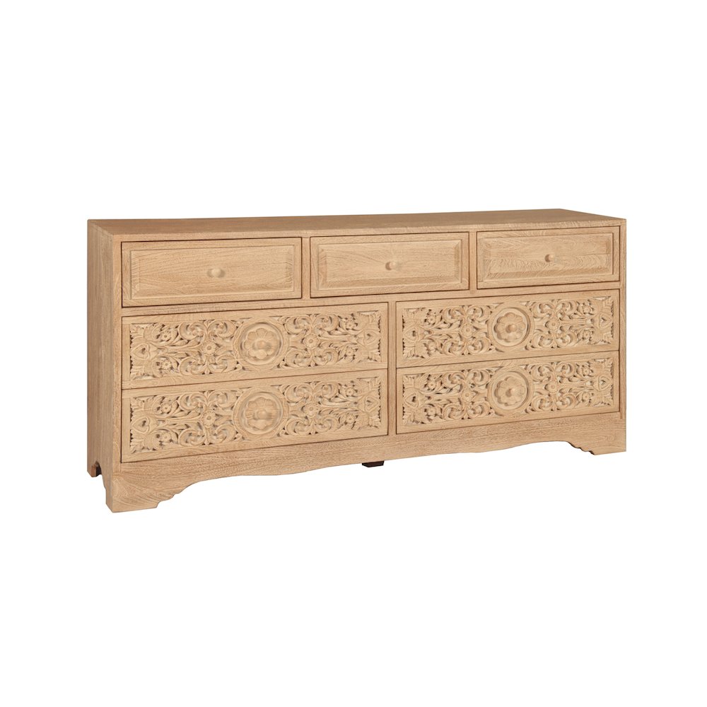 Haveli 71" Dresser with Plinth Base in Whitewash. Picture 4