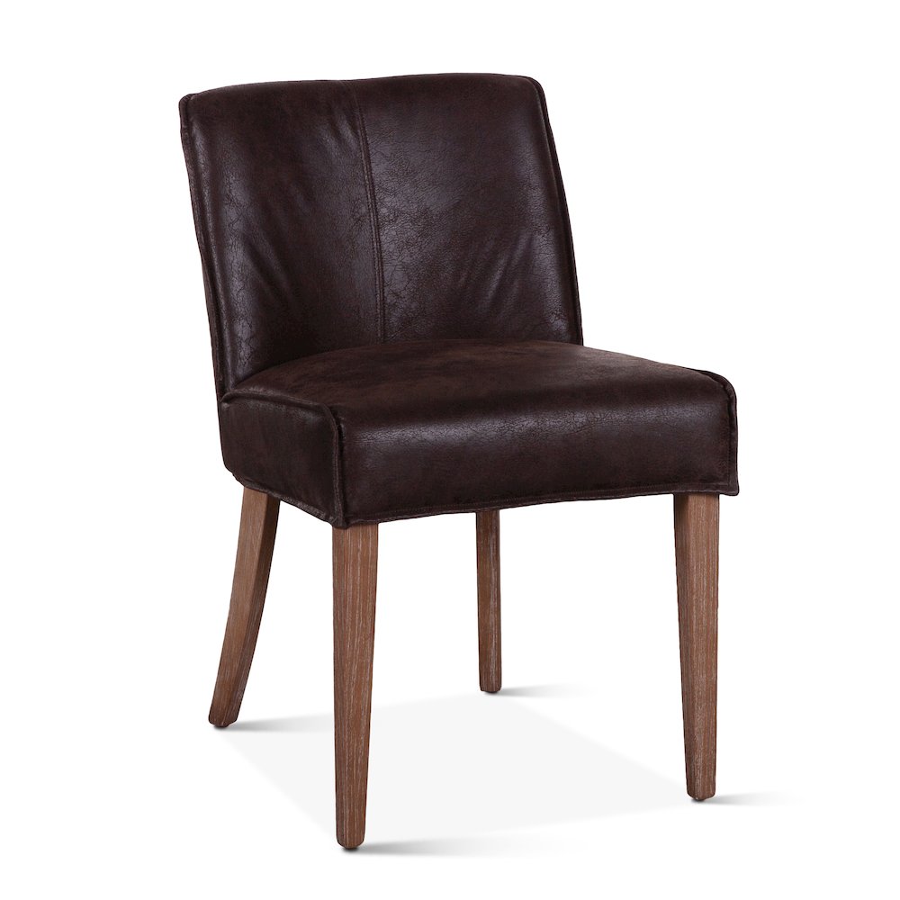 Avery Dark Brown Leather Side Chairs - Set Of 2. Picture 4