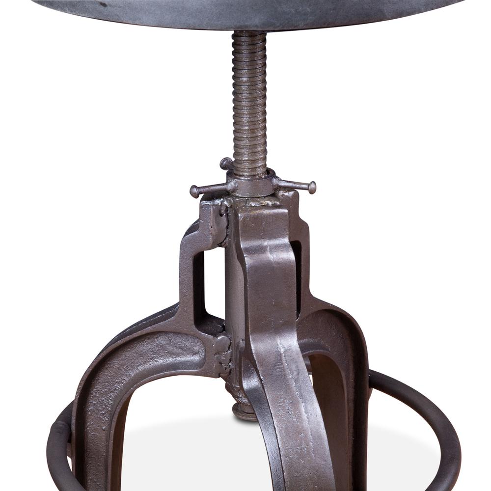 Sterling Height Adjustable Barstool in Black Leather. Picture 4