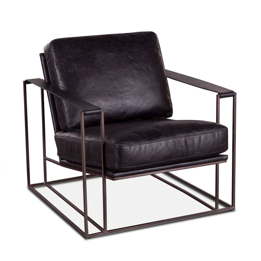 Portlando Black Leather Armchair. Picture 4
