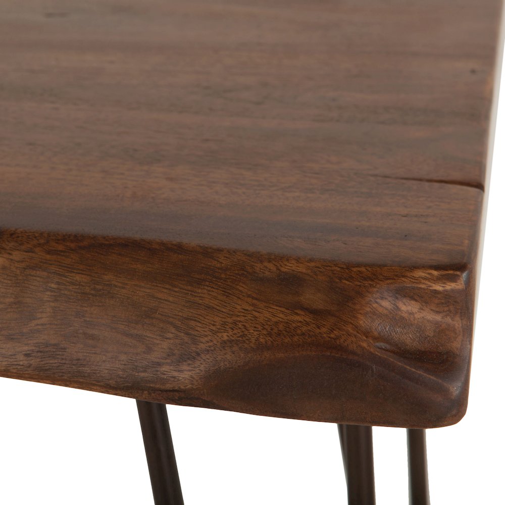 Grandby 26-Inch Acacia Wood Live Edge Side Table in Walnut Finish. Picture 3