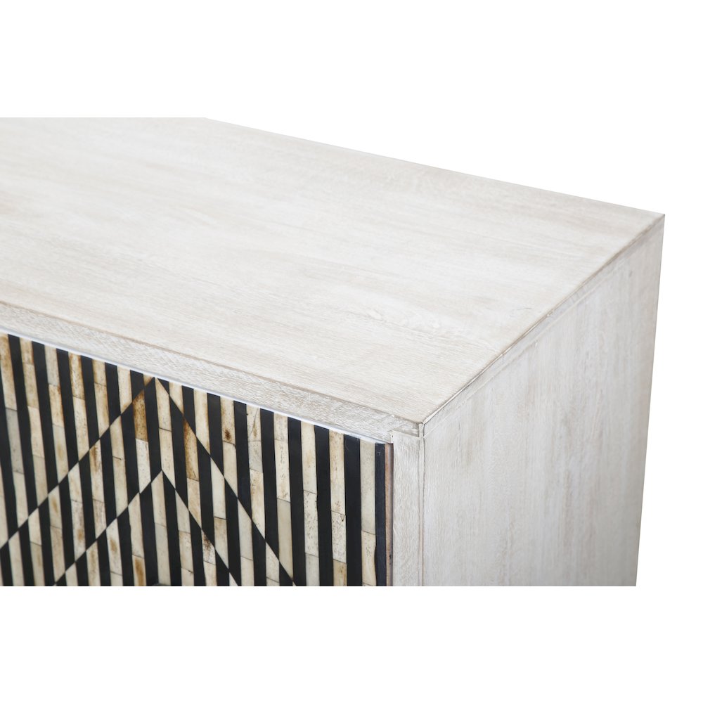 Alexandria 72" Sideboard with Bone, Horn, Wood Inlay on Metal Base. Picture 6