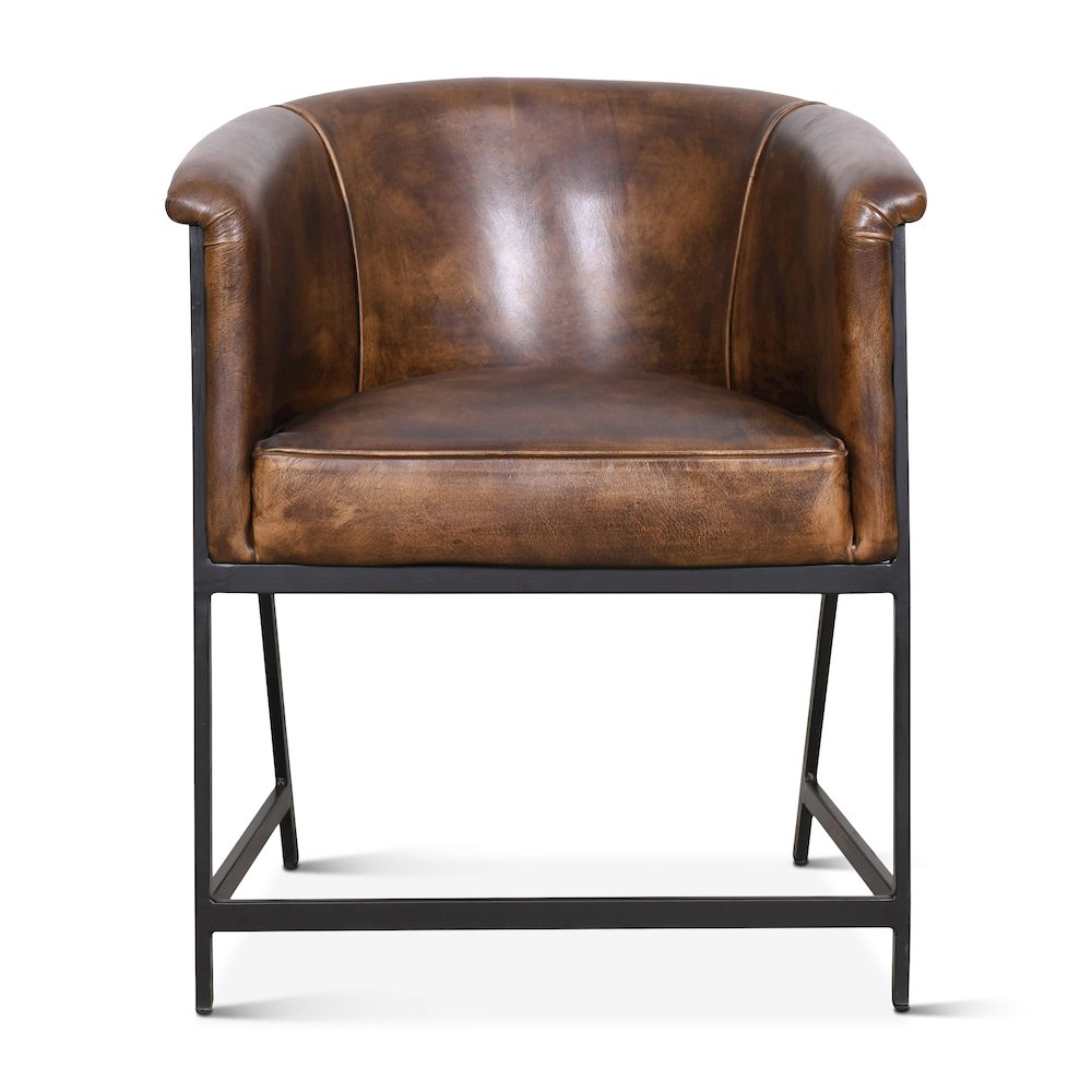 Brisbane Armchair In Antique Whiskey Leather. Picture 1