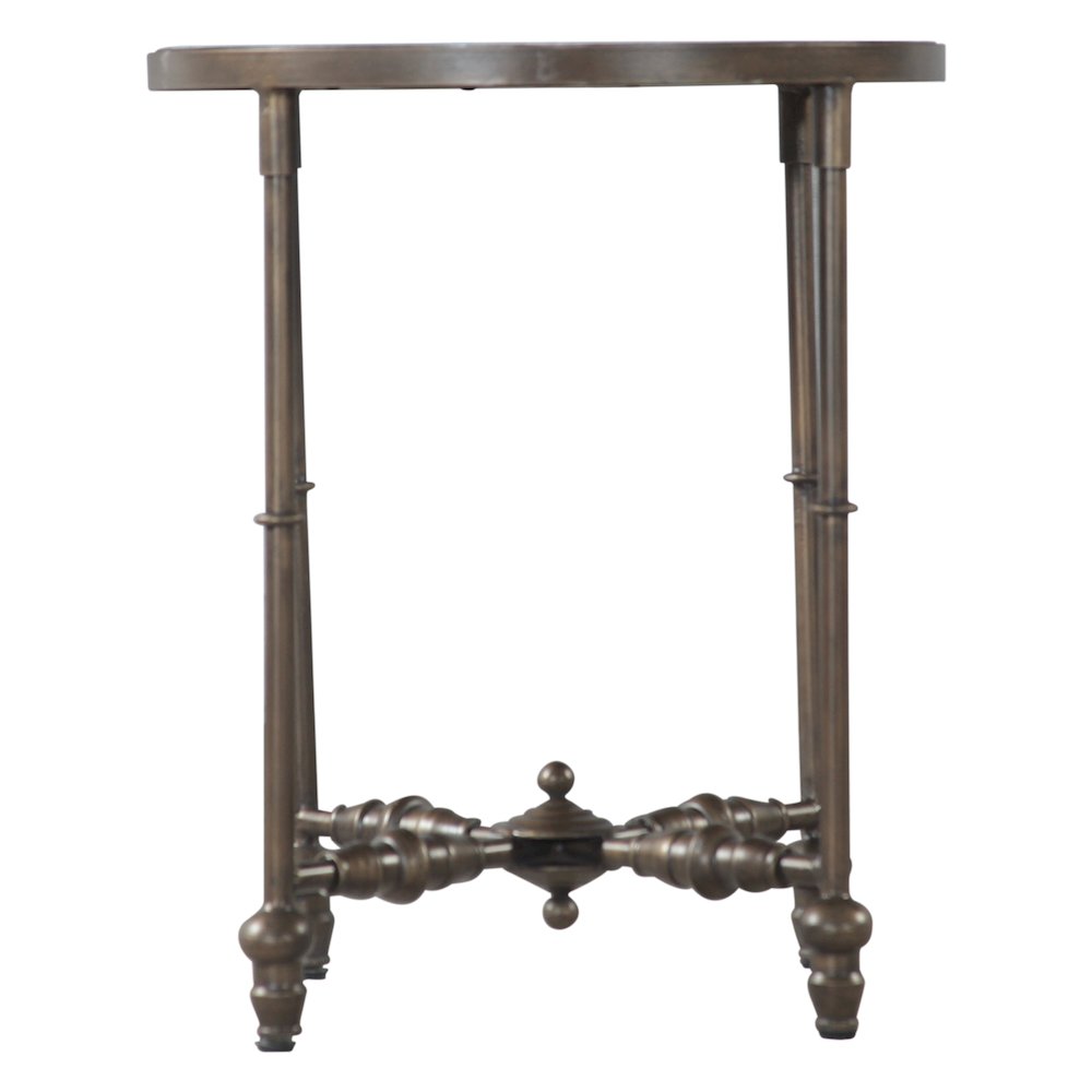 Ozark 20" Side Table with Floral Horn Inlay and Iron. Picture 4