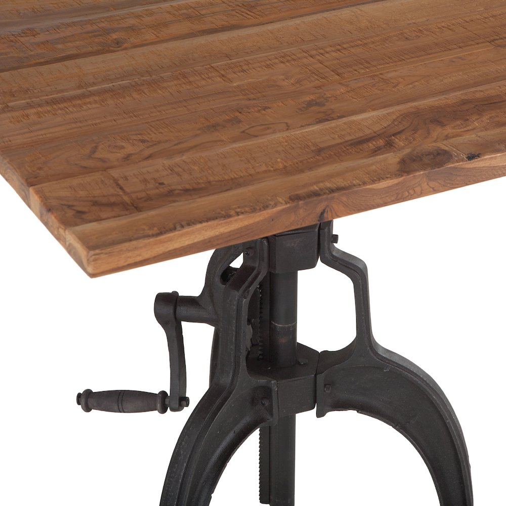 Artezia 30-Inch Reclaimed Teak Wood Dining Table with Adjustable Crank. Picture 3