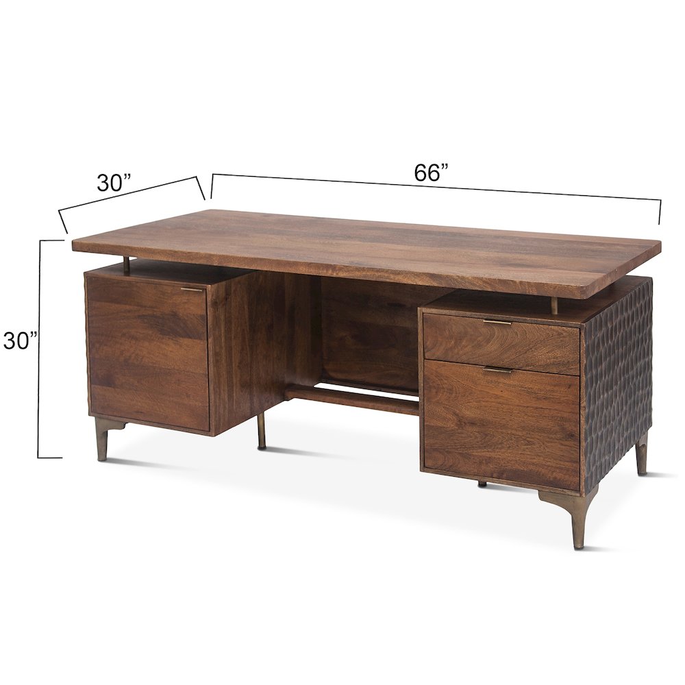 Vallarta Office Desk in Mango Wood with Two Tone Finish. Picture 5