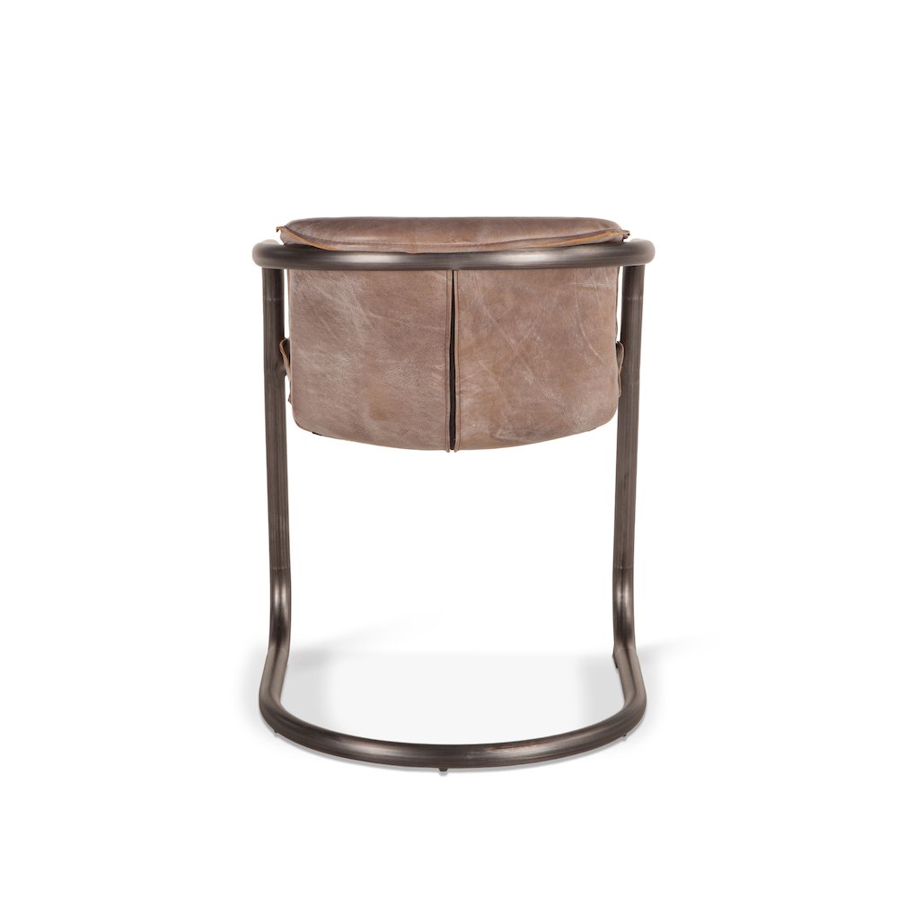 Chiavari Dining Chair in Jet Brown Leather and Steel. Picture 5