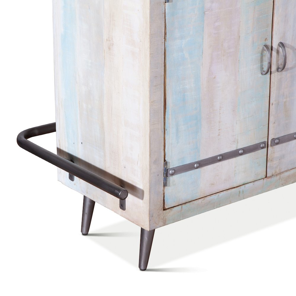 Cordoba Bar in Reclaimed Wood with Vintage Teal Finish. Picture 11