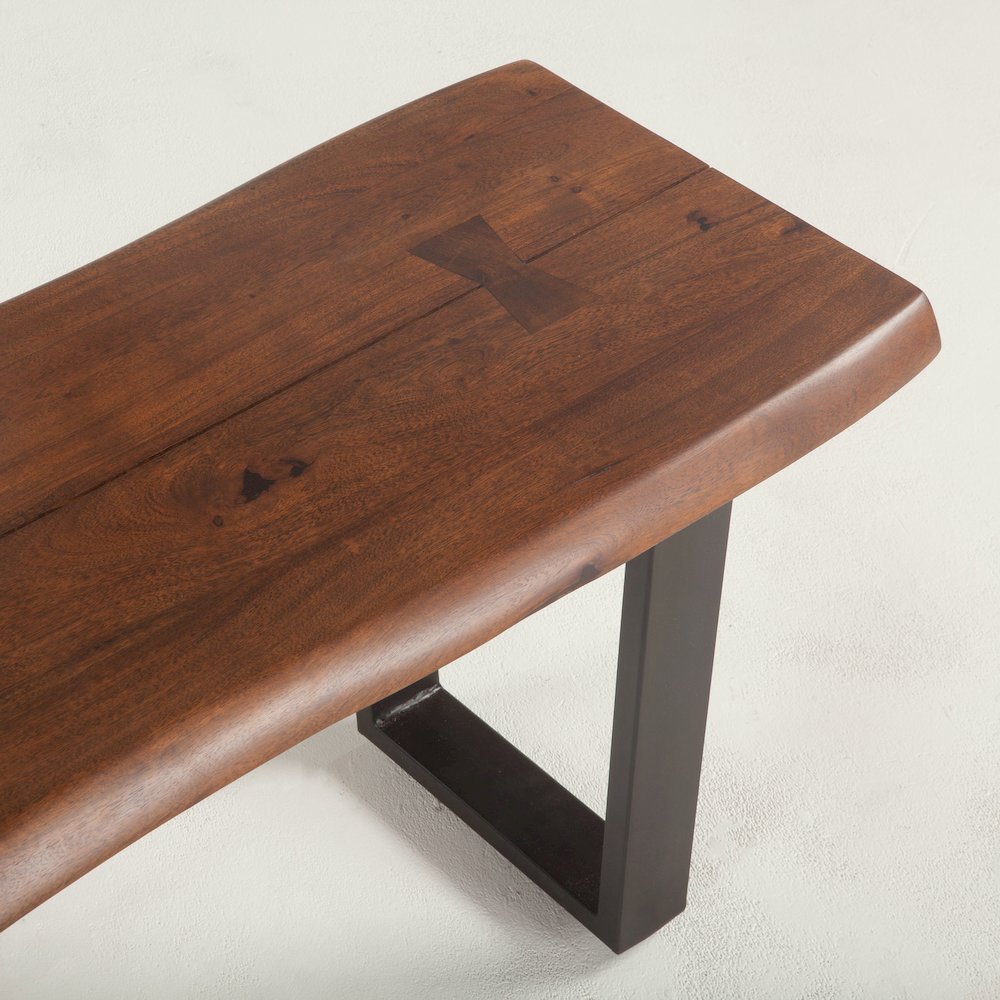 Belfrie 56" Bench in Acacia with Walnut Finish. Picture 6