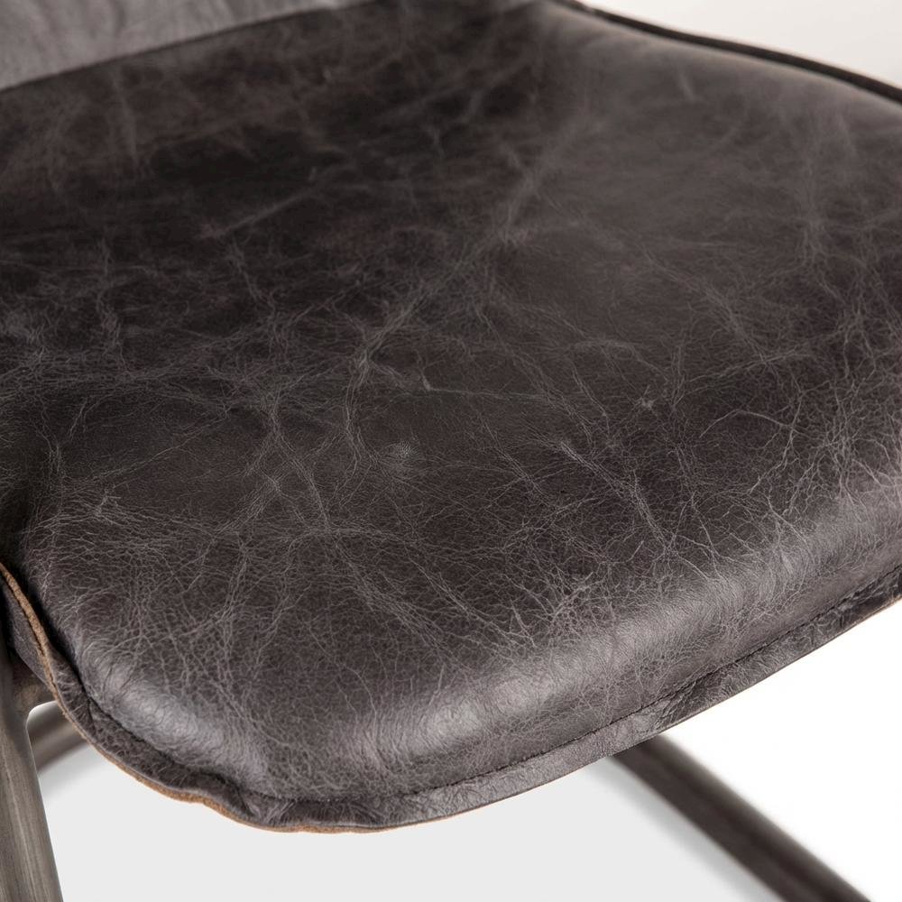 Leather Upholstered Counter Stool with Footrest,Bar Chairs, Brushed Nicel. Picture 7