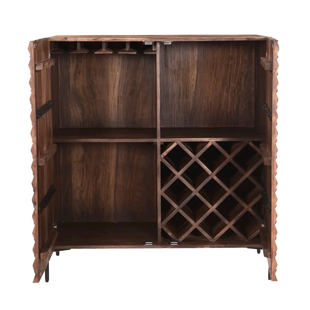 Acres 39" Bar Cabinet in Carved Brownstone. Picture 4