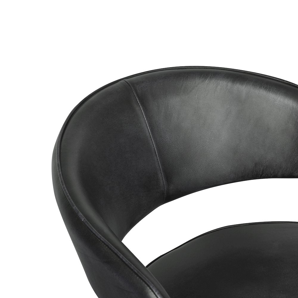 Brisbane Dover 23" Armchair in Weathered Black Leather. Picture 4