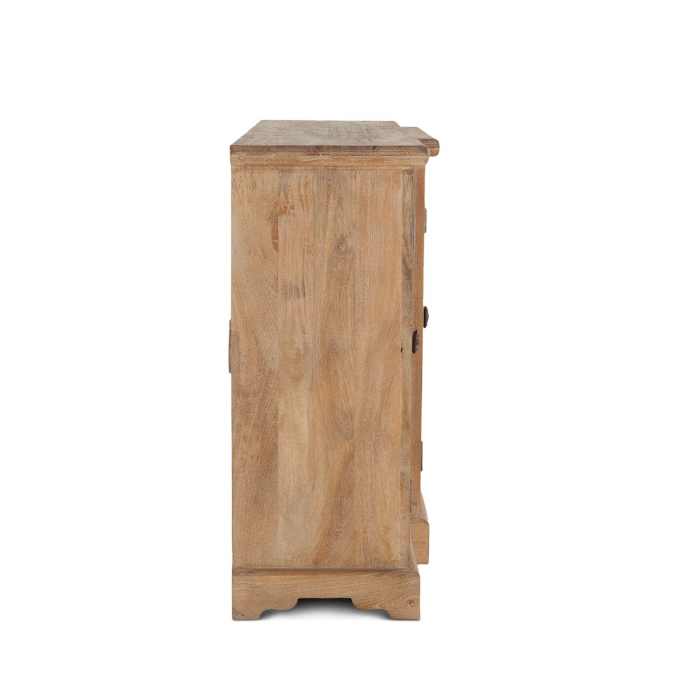 Pengrove 75-Inch Mango Wood Cabinet with Carved Lattice Work Doors. Picture 5