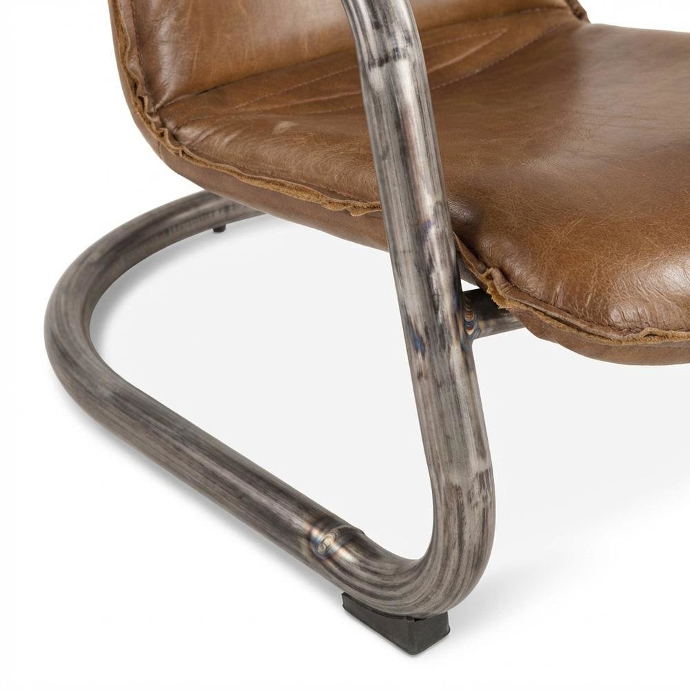 Leather Upholstered Counter Stool with Footrest, Bar Chair, Brushed Nickel. Picture 7