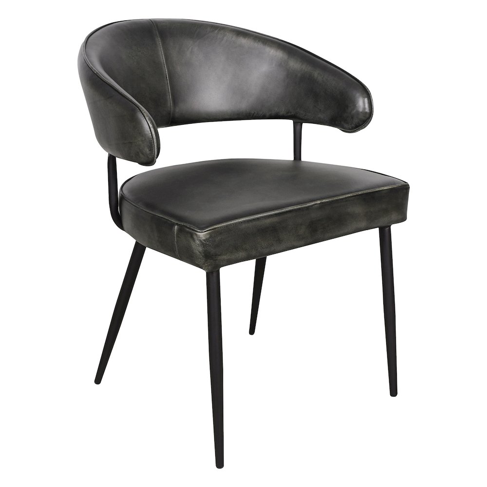Brisbane Dover 23" Armchair in Weathered Black Leather. Picture 1