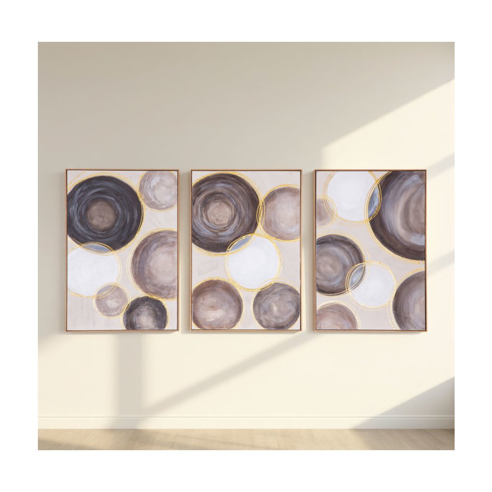 Celestial Spheres Hand Painted Framed Triptych. Picture 6