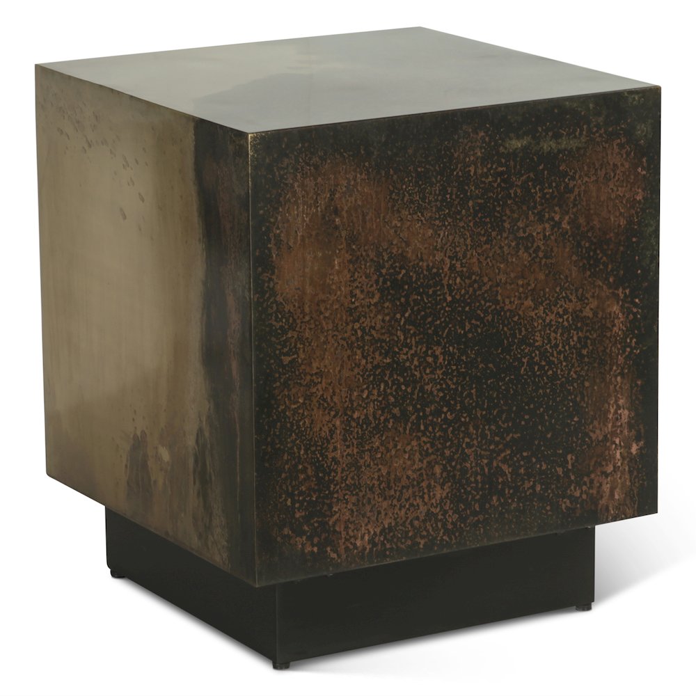 St. George Square Side Table in Oxidized Copper. Picture 2