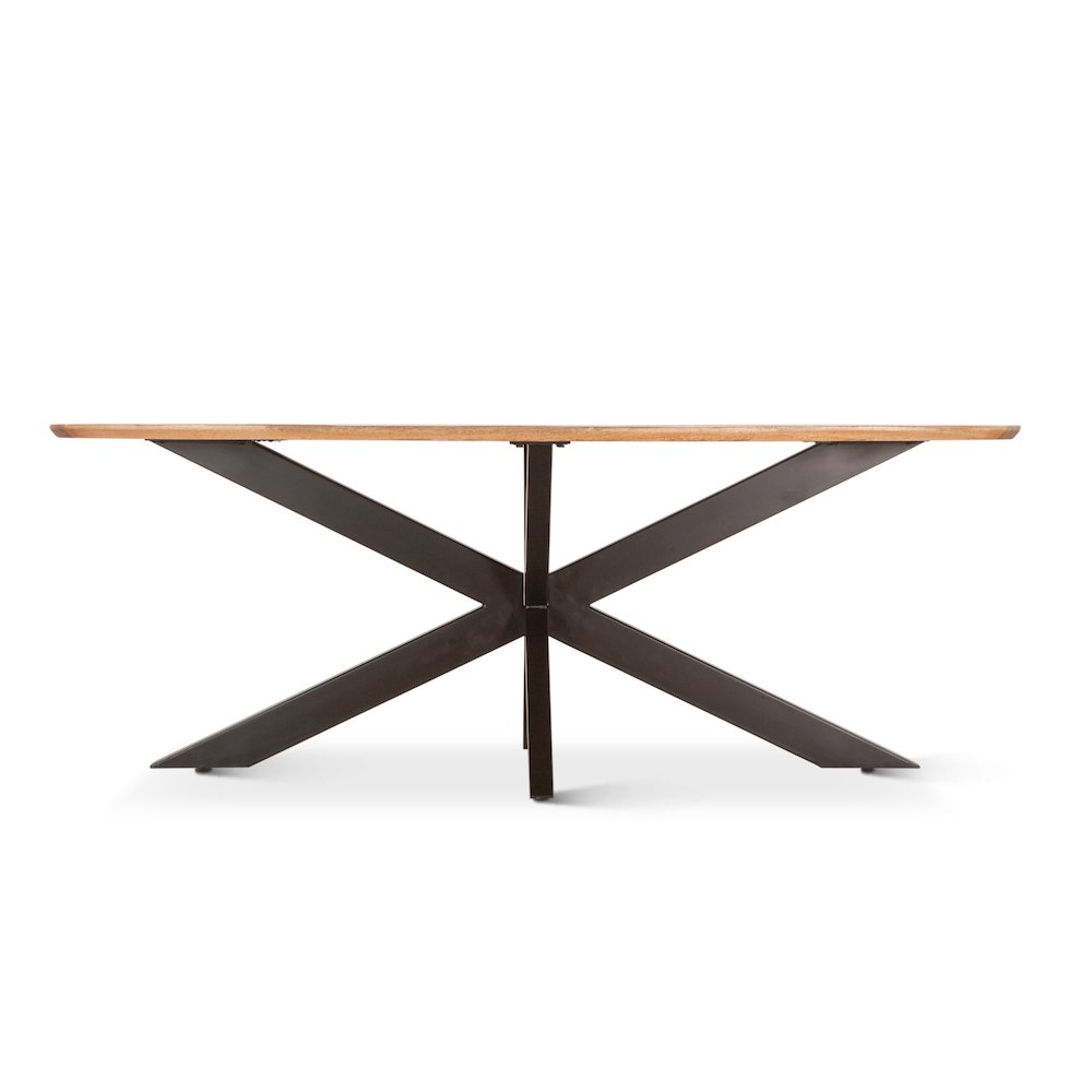 Santa Margherita 82" Dining Table in Mango Wood and Iron. Picture 6