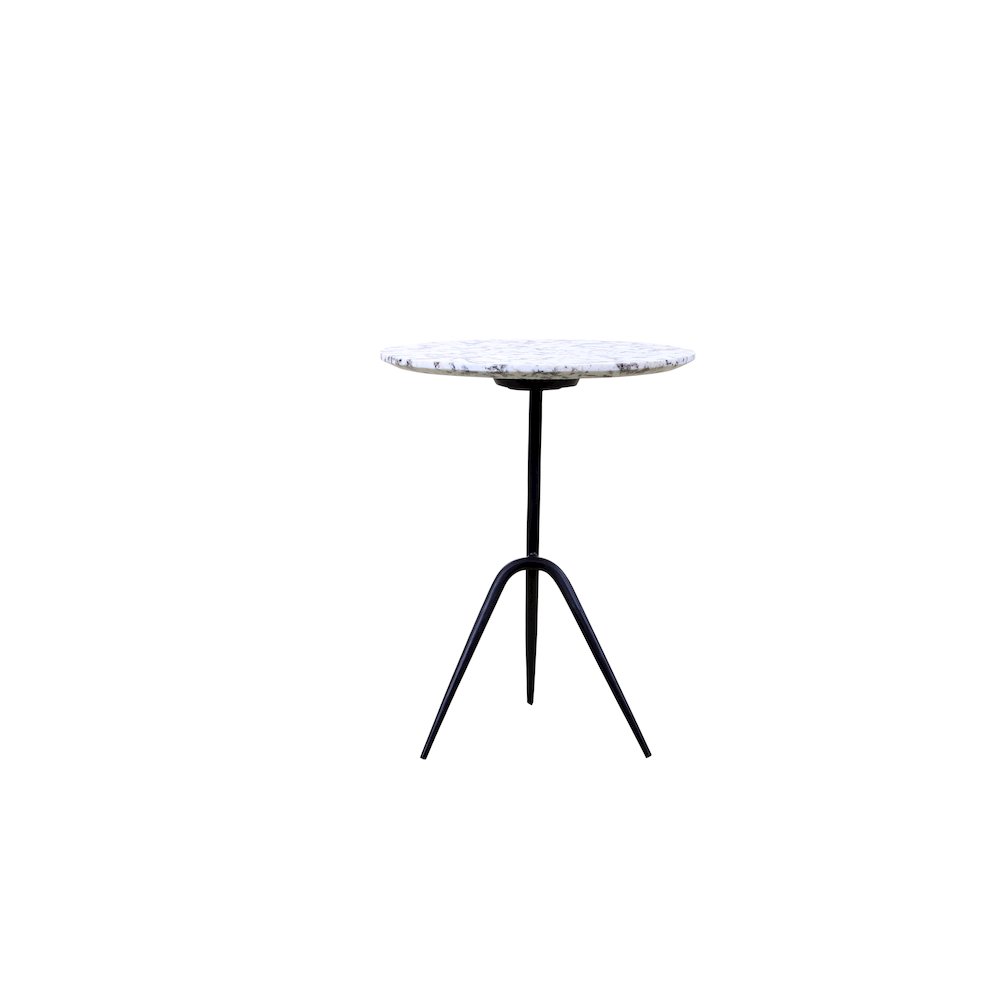 Glacier 18" Accent Table with Alaska White Marble. Picture 2