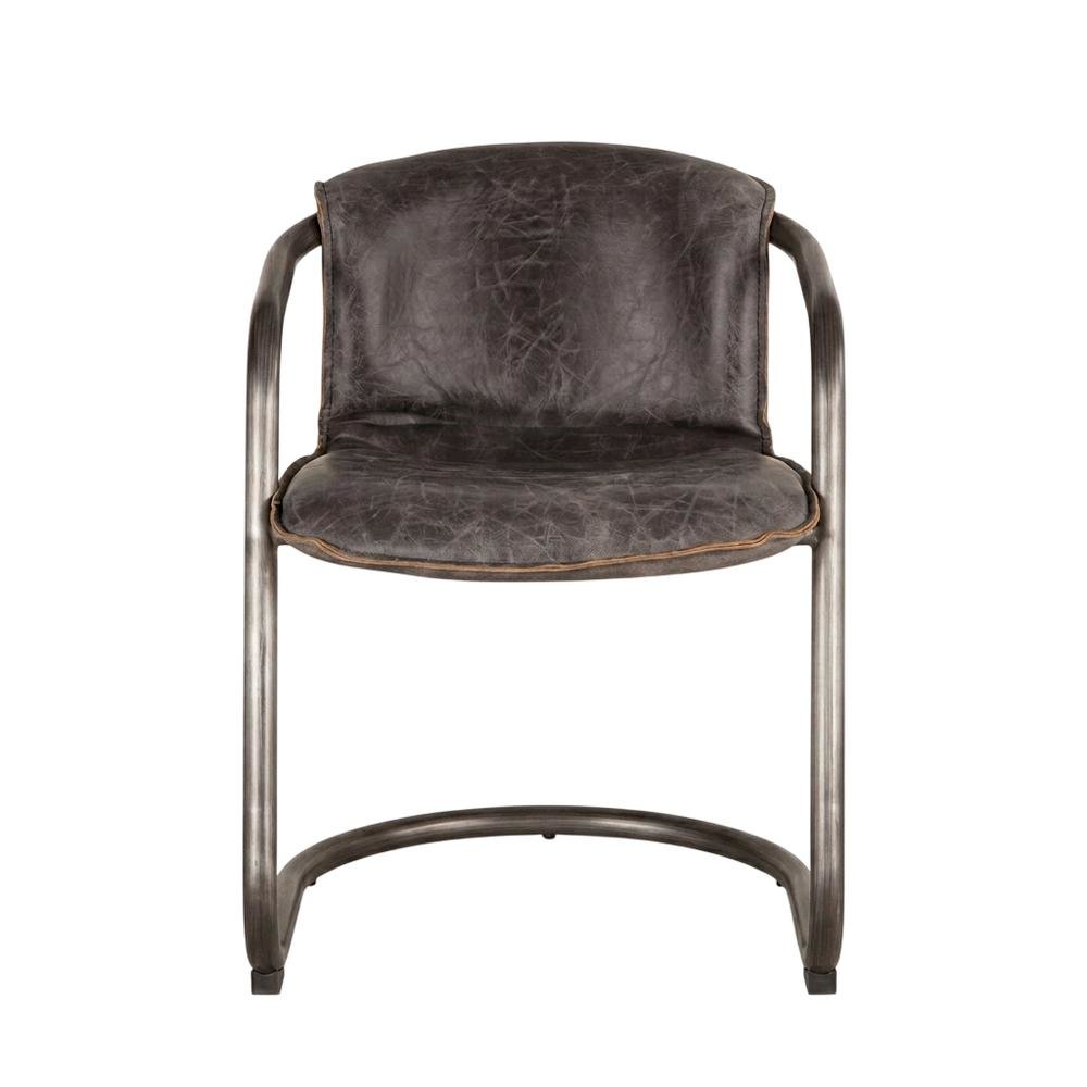 Leather Upholstered Dining Chair, Distressed Accent Chair for Dining Room,Black. Picture 1