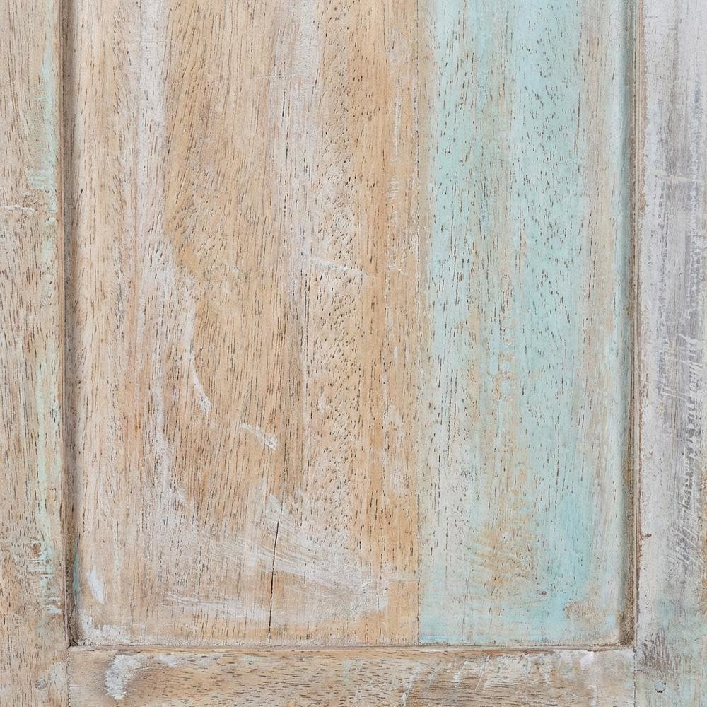 Reclaimed Wood Home Bar Cabinet with Drawers, Vintage Teal. Picture 6