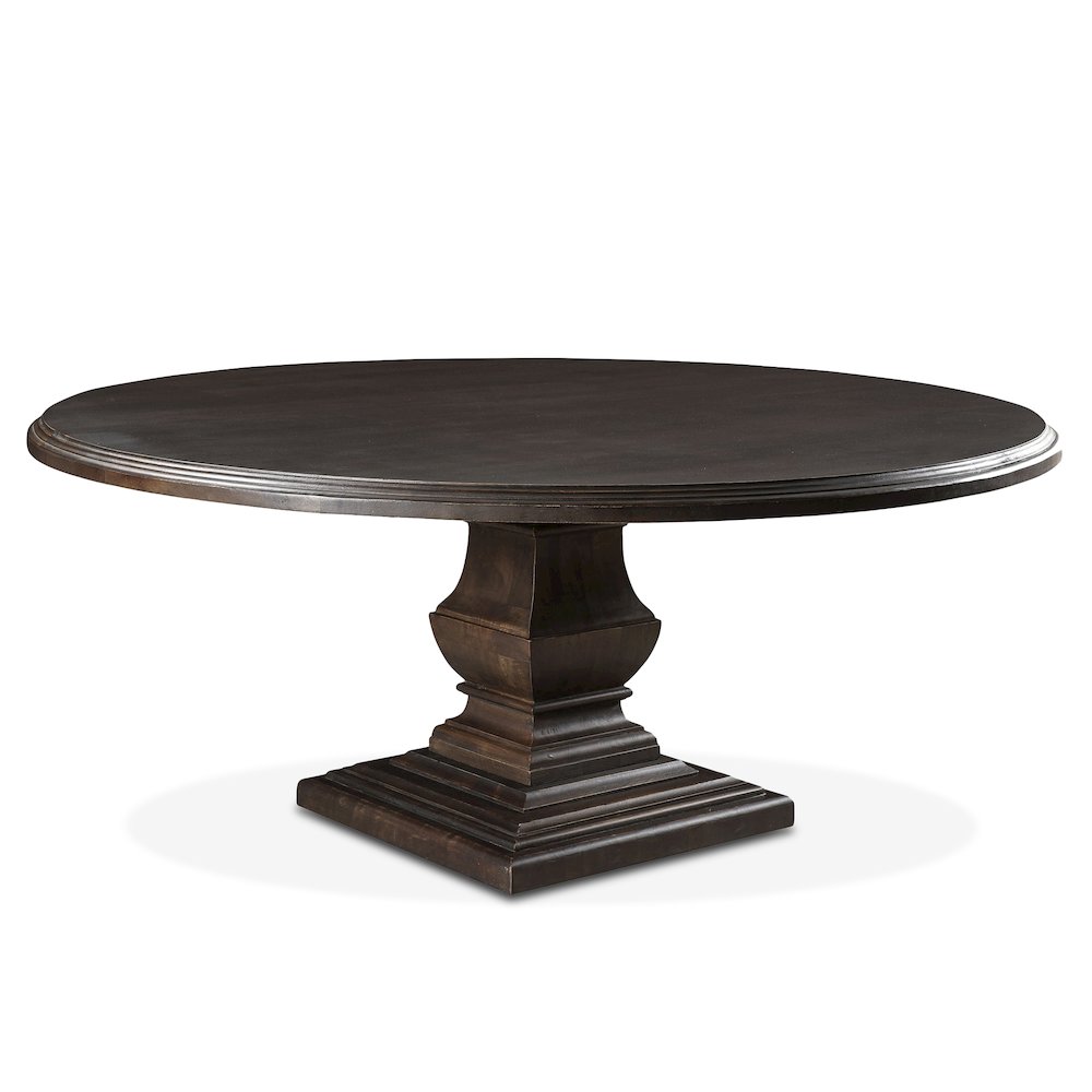 Toulon 72In Vintage Brown Round Dining Table. Picture 2
