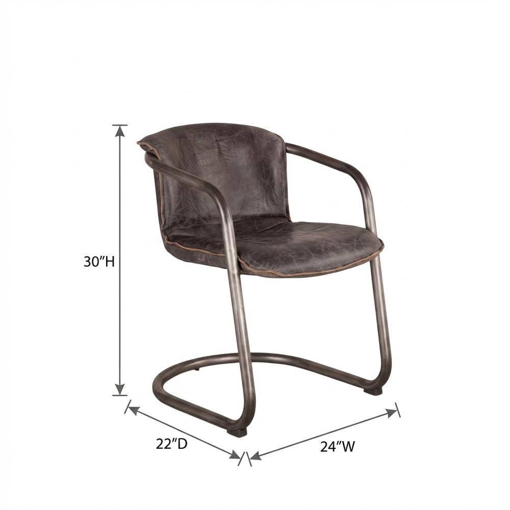 Leather Upholstered Dining Chair, Distressed Accent Chair for Dining Room,Black. Picture 4