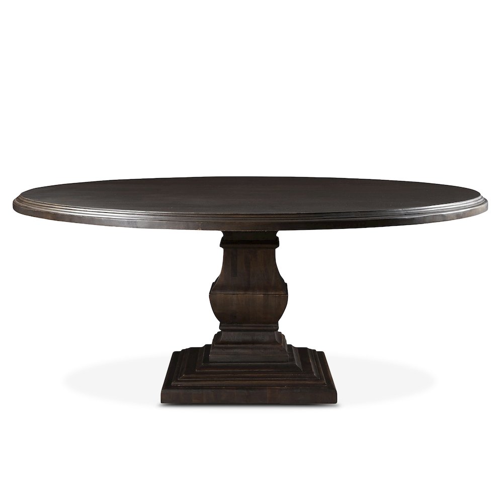 Toulon 72In Vintage Brown Round Dining Table. Picture 1
