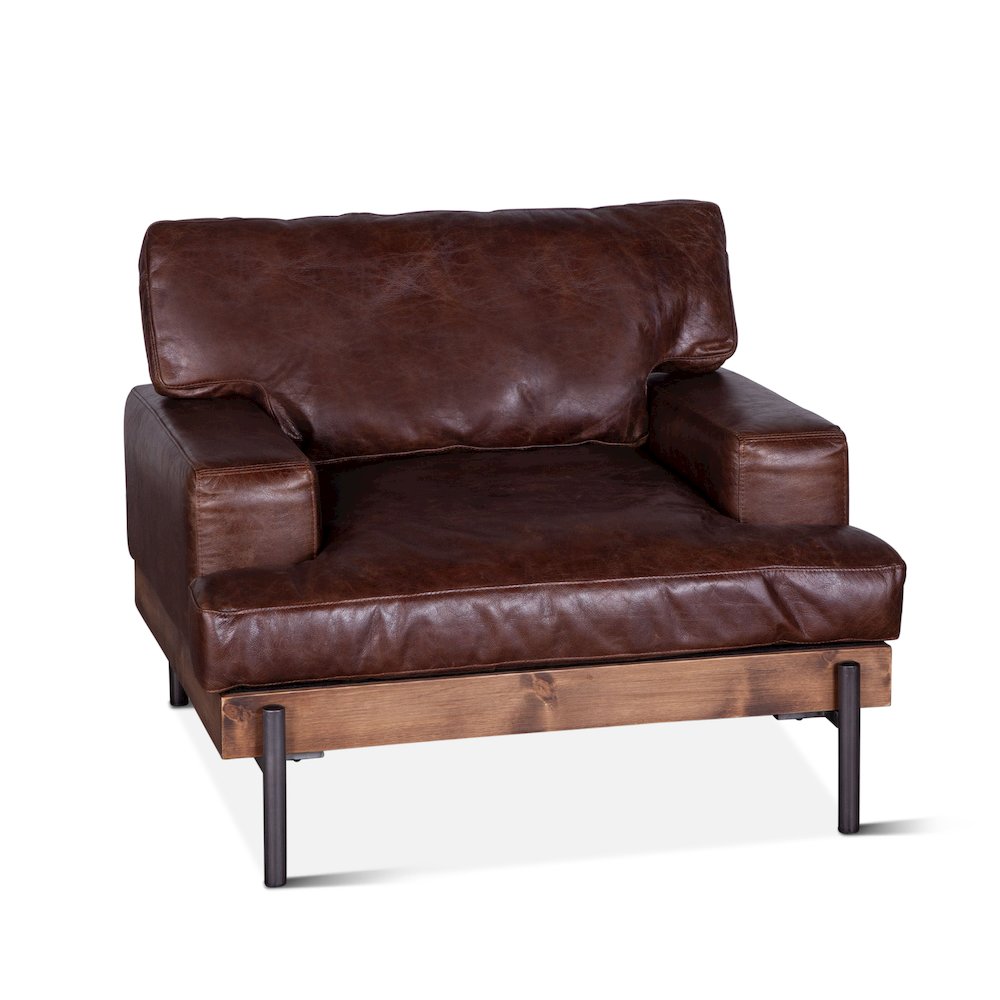 Chiavari Armchair in Geisha Brown Leather. Picture 5