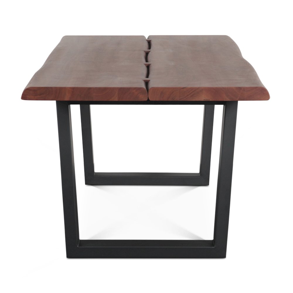 Yarrow 79" Dining Table in Light Sequoia with Gunmetal Legs. Picture 6